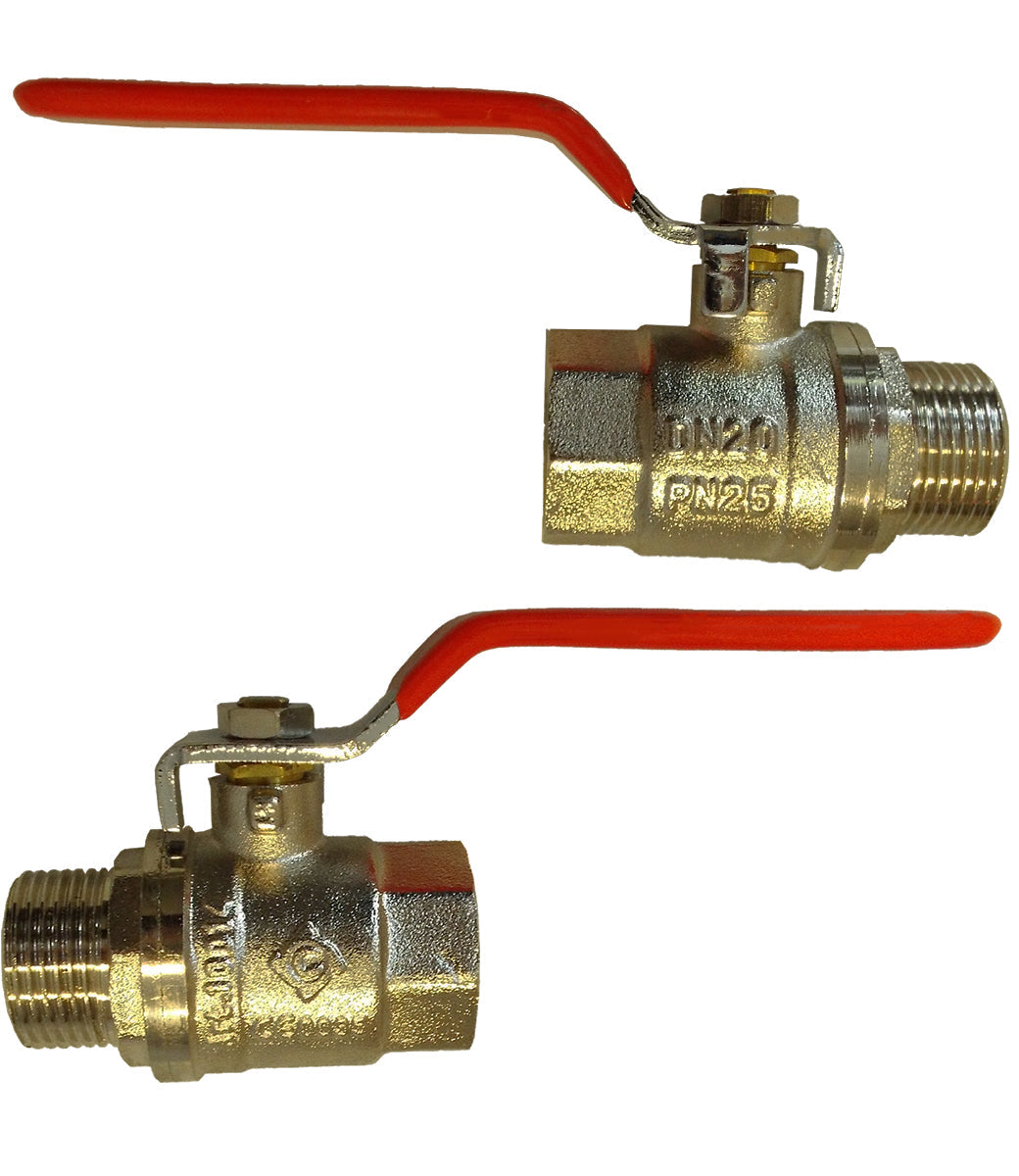 Brass Nickel-Plated Lever Valve 1.25" BSPM-F