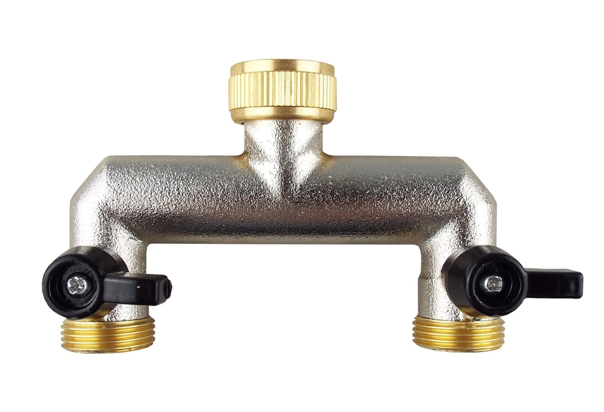 Two Way Tap Splitter Brass 3/4" BSP