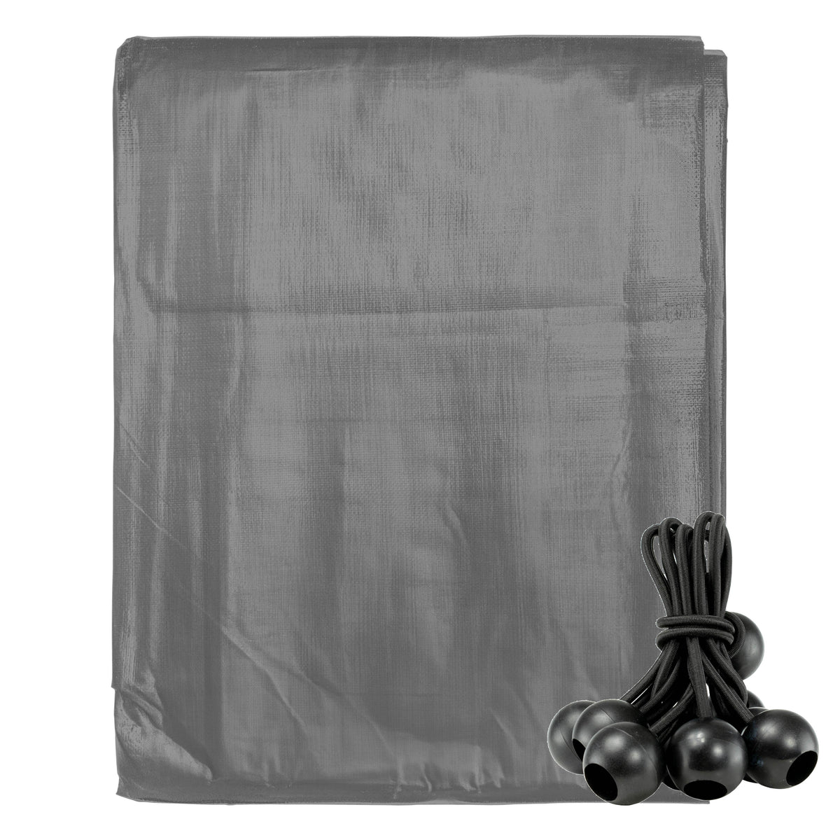 Grey L-Grade Tarpaulin with Bungee Balls (Black)