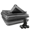 Silver XL-Grade Tarpaulin with Bungee Balls (Black)