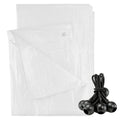 White M-Grade Tarpaulin with 10 x 6" Bungee Balls (Black)