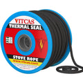 Vitcas Fire Rope Seal – Black Glass Fibre Stove Door Rope (550°C Heat Resistant) 50m Coil
