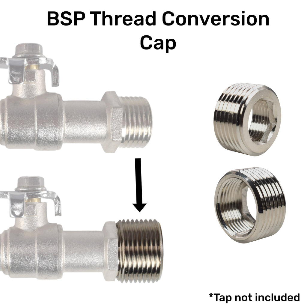 Thread Conversion Cap 1" BSPM - 3/4" BSPF, Nickel Plated