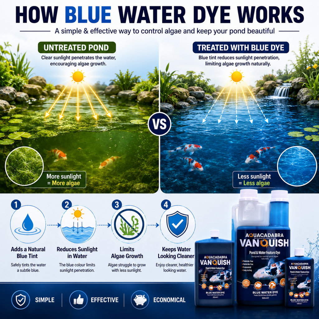 Aquacadabra Vanquish Pond Water Feature Dye Blue