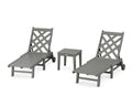 Wovendale 3-Piece Chaise Set with Wheels