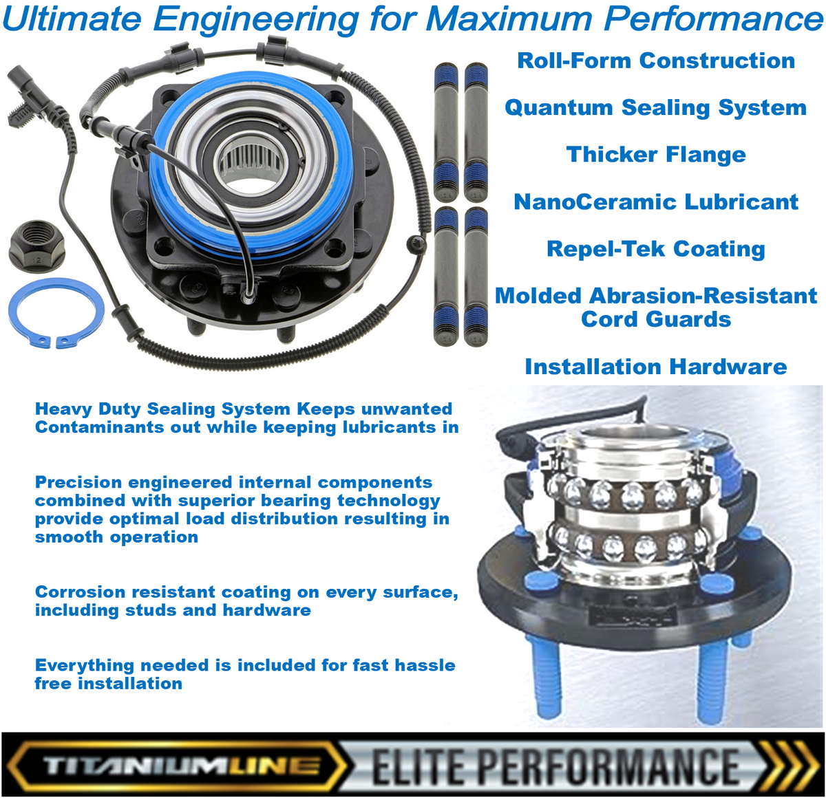 Lifetime Titanium Line Wheel Bearing Hub Assembly | 2012-2018 Dodge Ram 1500