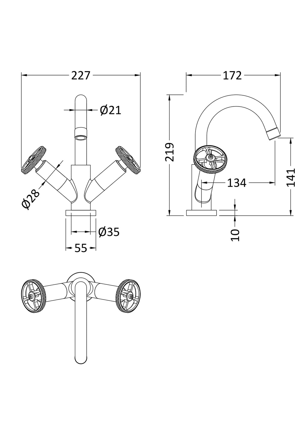 Revolve Mono Basin Mixer Tap With Push Button Waste
