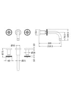 Revolve 3 Hole Wall Mounted Basin Mixer Tap