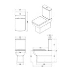 Mira Close Coupled Toilet with Push Button Cistern & Seat - White