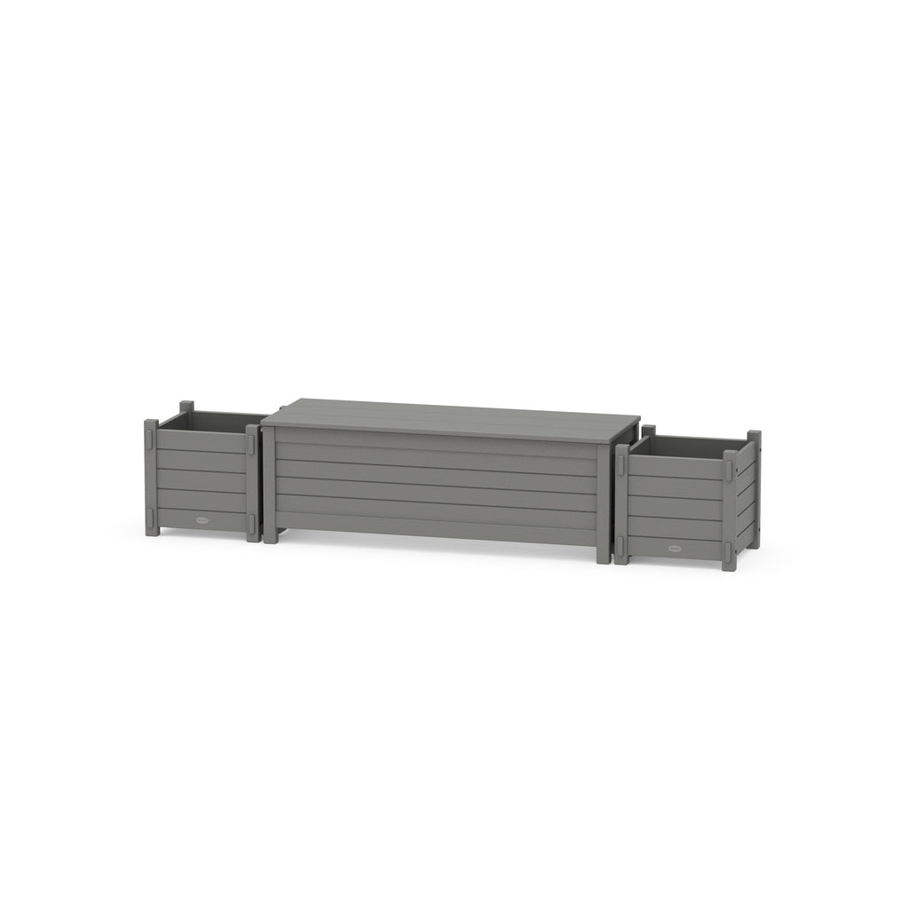48" Nautical Straight Planter Storage Bench Set