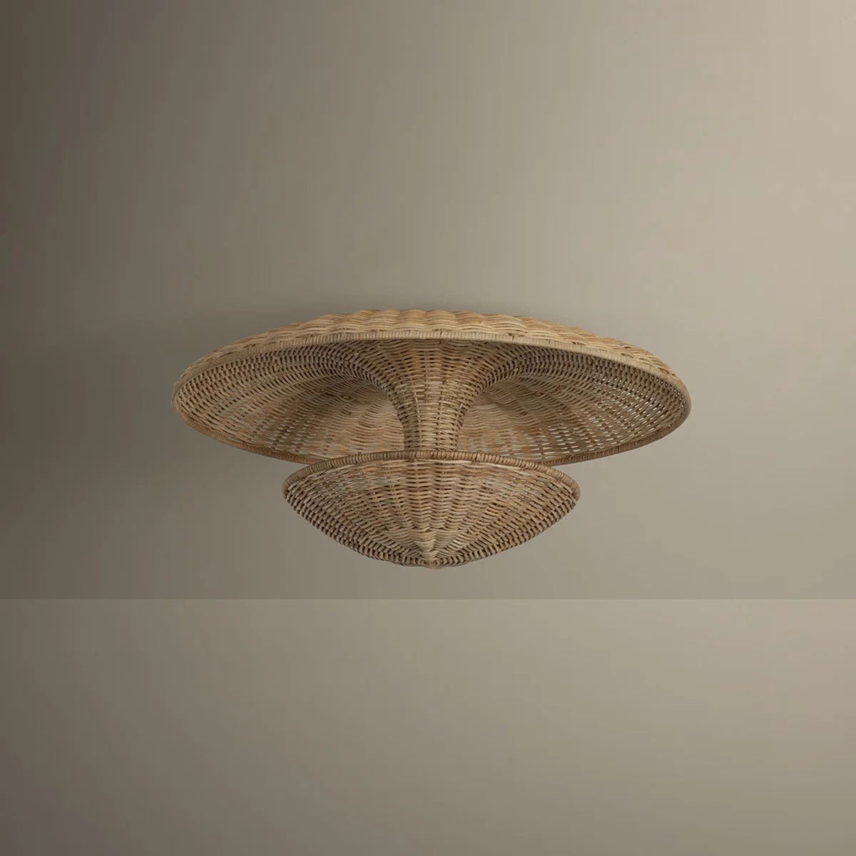 Troy Draco 22 in. 3-Light Semi-Flush Mount, Bronze Leaf with Natural Woven Shade