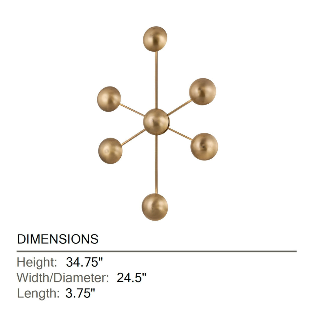 Troy Giovanni 34.75 in. Wall Sconce, Patina Brass, Integrated LED