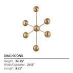 Troy Giovanni 34.75 in. Wall Sconce, Patina Brass, Integrated LED