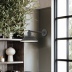 Kaspars 9.75in Wall Sconce, Texture Black & Soft Black with Metal Shade