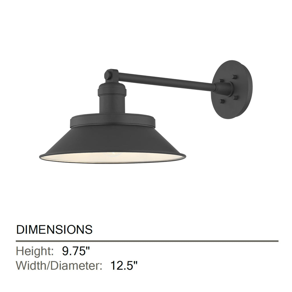 Kaspars 9.75in Wall Sconce, Texture Black & Soft Black with Metal Shade