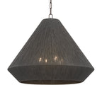 Keats 24.75 in. 4-Light Pendant, Bronze with Natural Woven Shade
