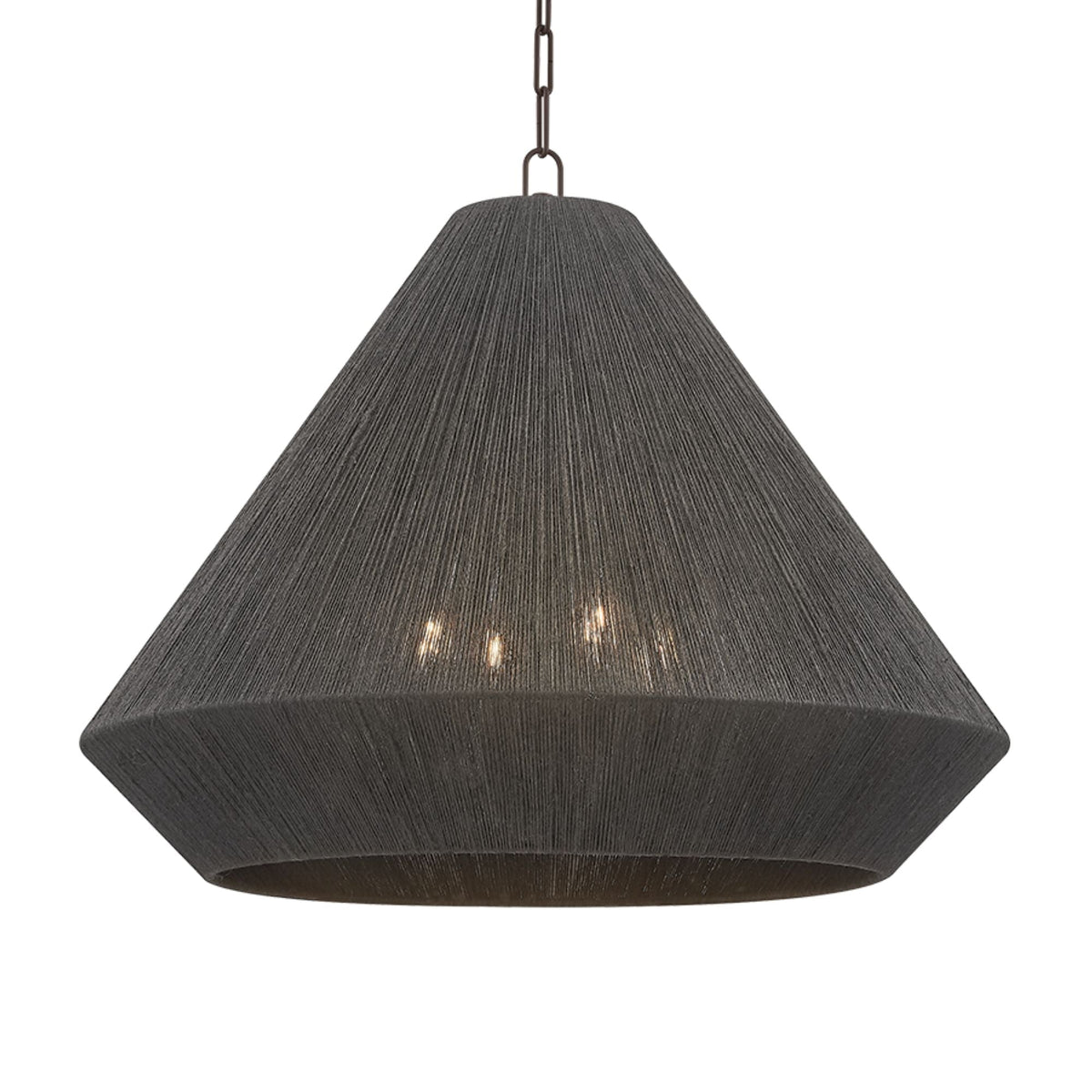 Keats 24.75 in. 4-Light Pendant, Bronze with Natural Woven Shade