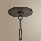 Keats 24.75 in. 4-Light Pendant, Bronze with Natural Woven Shade