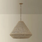 Keats 30 in. 4-Light Pendant, Patina Brass with Fabric Shade