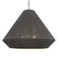 Keats 31.5 in. 5-Light Pendant, Bronze with Natural Woven Shade