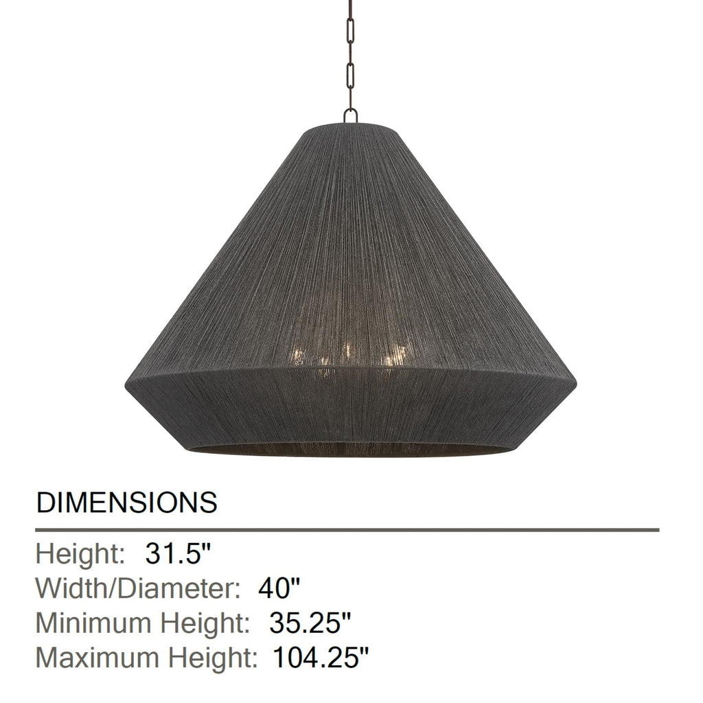 Keats 31.5 in. 5-Light Pendant, Bronze with Natural Woven Shade