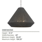 Keats 31.5 in. 5-Light Pendant, Bronze with Natural Woven Shade