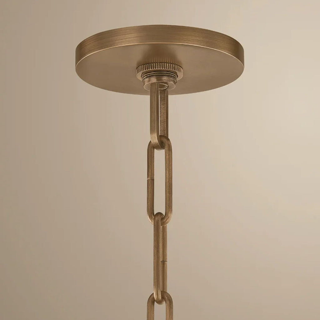 Keats 31.5 in. 5-Light Pendant, Patina Brass with Natural Woven Shade