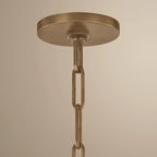 Keats 31.5 in. 5-Light Pendant, Patina Brass with Natural Woven Shade