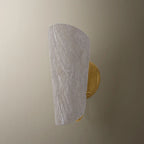 Ken 12 in. Wall Sconce, Vintage Gold Leaf with Natural Woven Coconut Fiber Shade