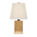Kerwin 28 in. Table Lamp, Bronze Leaf with Ceramic Caramel Bisque & Natural Linen Shade