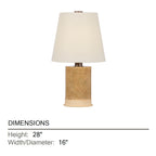 Kerwin 28 in. Table Lamp, Bronze Leaf with Ceramic Caramel Bisque & Natural Linen Shade