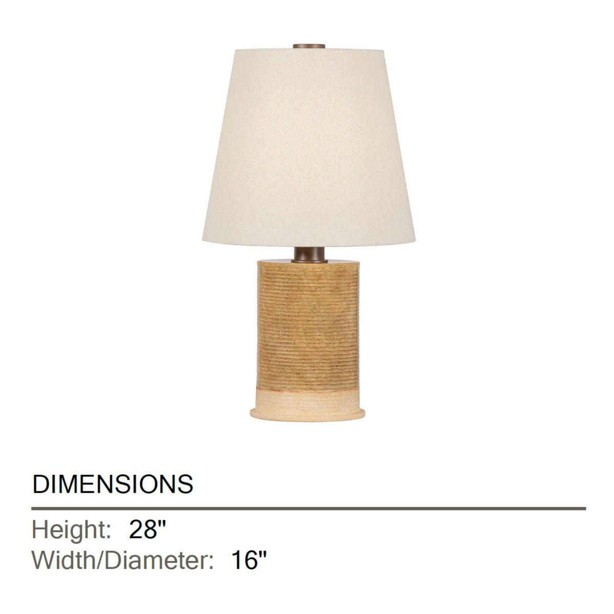 Kerwin 28 in. Table Lamp, Bronze Leaf with Ceramic Caramel Bisque & Natural Linen Shade