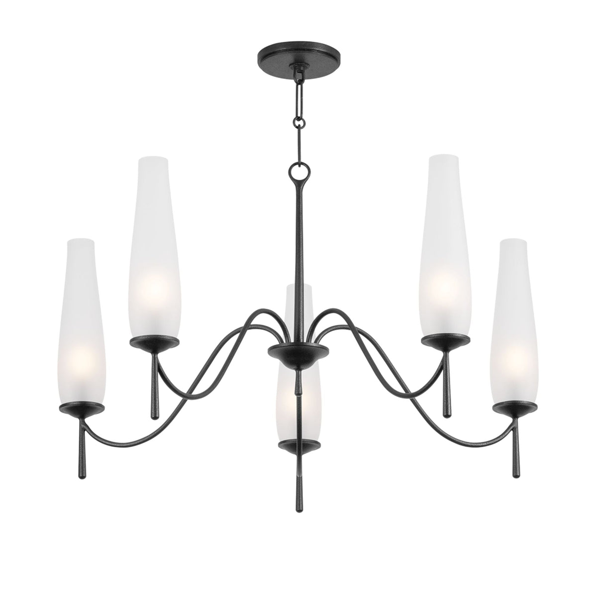 Troy Legacy 36 in. 5-Light Chandelier, Forged Iron