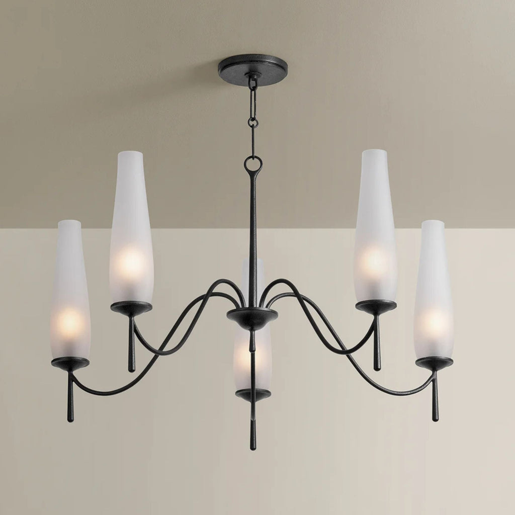 Troy Legacy 36 in. 5-Light Chandelier, Forged Iron