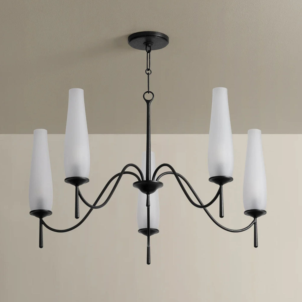 Troy Legacy 36 in. 5-Light Chandelier, Forged Iron