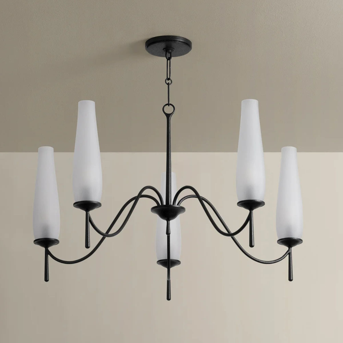 Troy Legacy 36 in. 5-Light Chandelier, Forged Iron