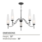 Troy Legacy 36 in. 5-Light Chandelier, Forged Iron