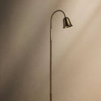 Troy Wharf Floor Lamp, Patina Brass