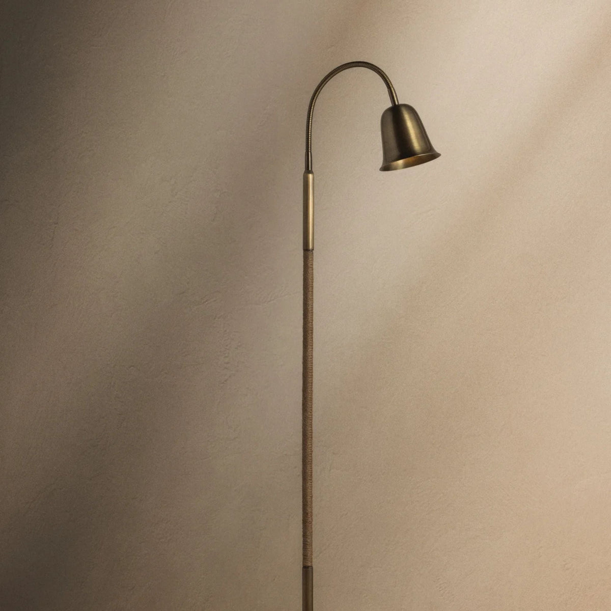 Troy Wharf Floor Lamp, Patina Brass
