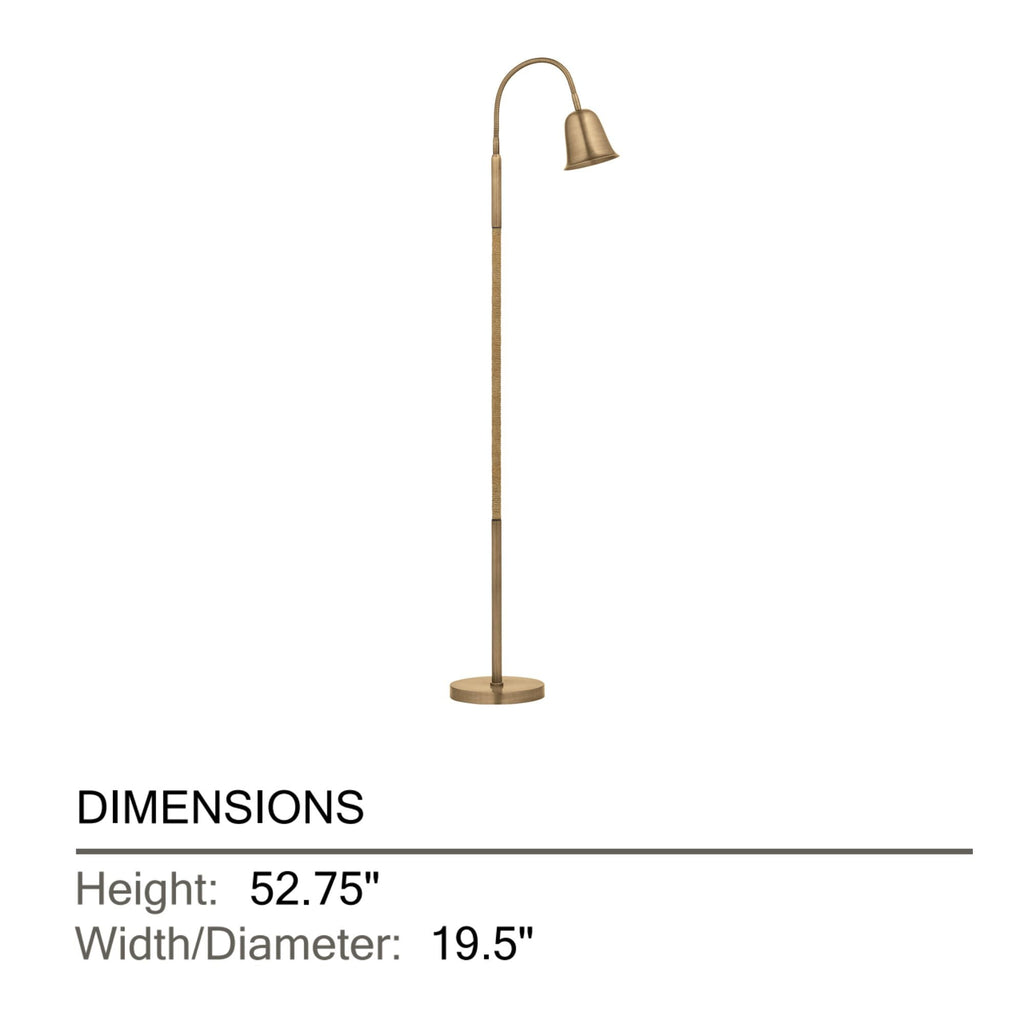 Troy Wharf Floor Lamp, Patina Brass