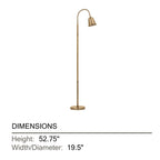 Troy Wharf Floor Lamp, Patina Brass