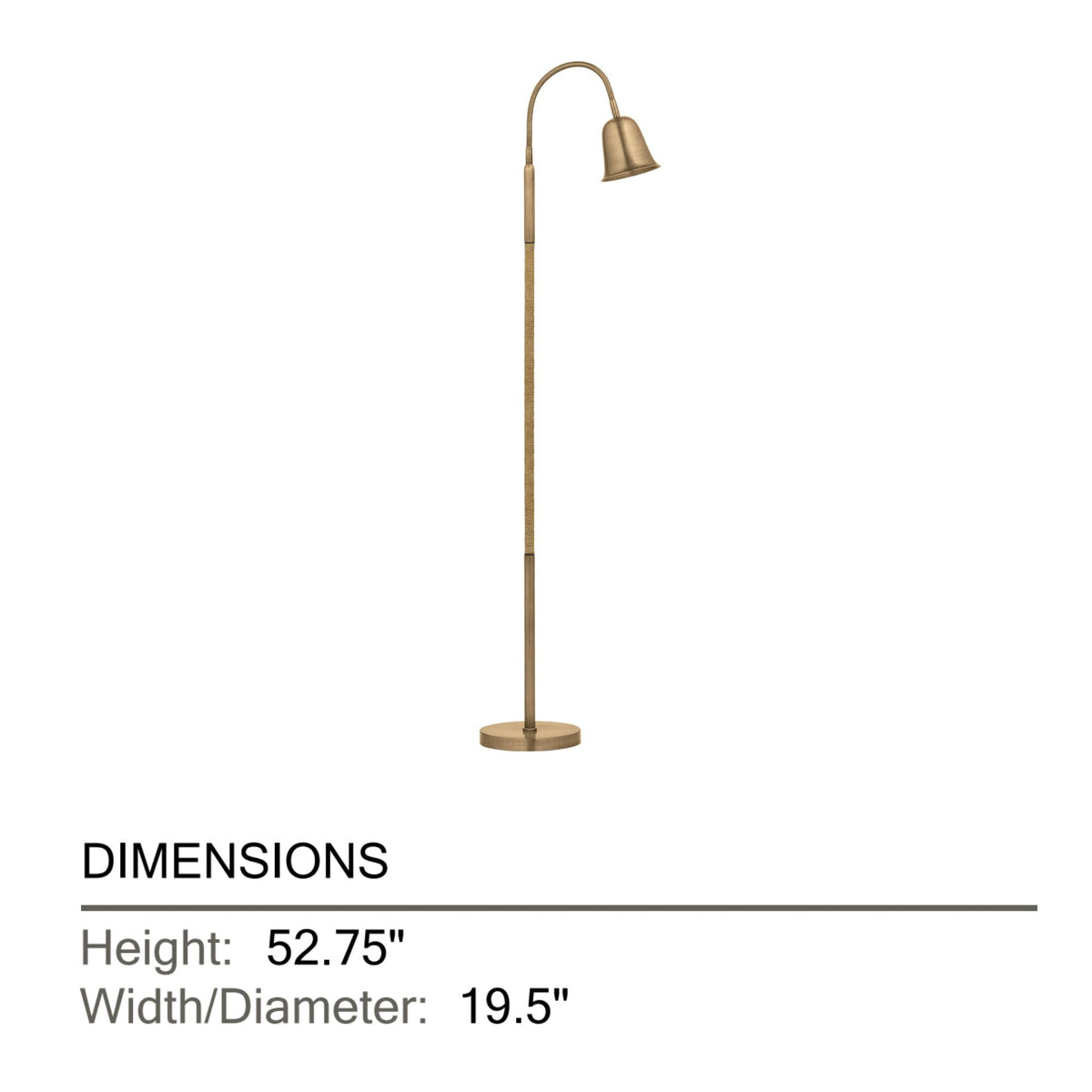 Troy Wharf Floor Lamp, Patina Brass