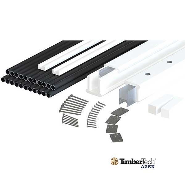 Timbertech/Azek Statement PVC Rail Kits With Round Black Aluminum Balusters