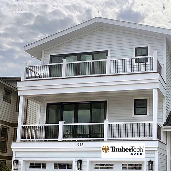 Timbertech/Azek Statement PVC Rail Kits With Round Black Aluminum Balusters