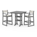 EDGE Sling Arm Chair 3-Piece Farmhouse Bar Set with Trestle Legs