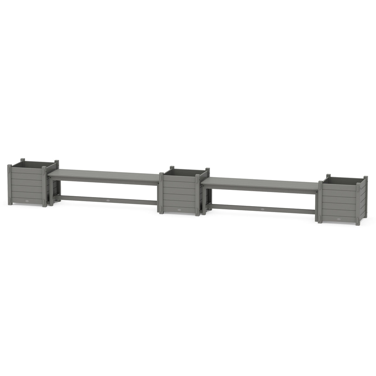 60" Nautical L- Shaped Planter Bench Corner Set - Large