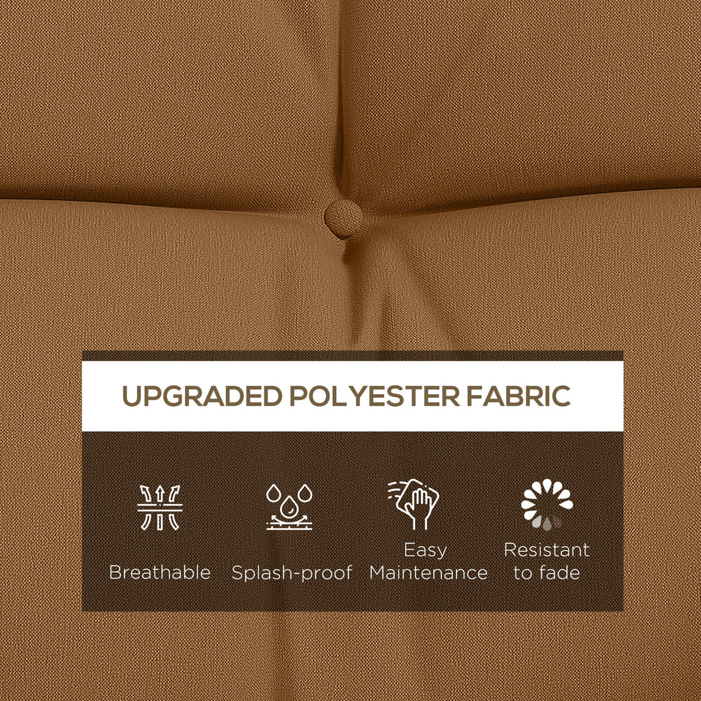 59" Tufted Bench Cushions, Seat Pad, Back Pillows, Outdoor Furniture, Tan