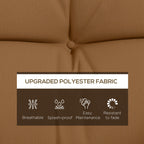 59" Tufted Bench Cushions, Seat Pad, Back Pillows, Outdoor Furniture, Tan