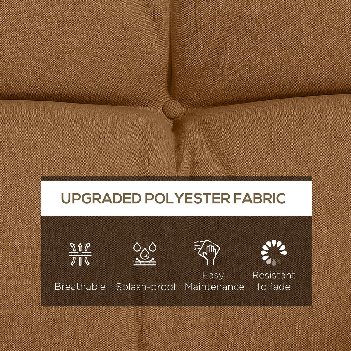 59" Tufted Bench Cushions, Seat Pad, Back Pillows, Outdoor Furniture, Tan