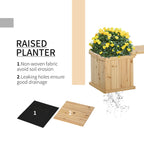 Wooden Planter & Bench Combination, 69.25" x 15" x 15.75", Natural